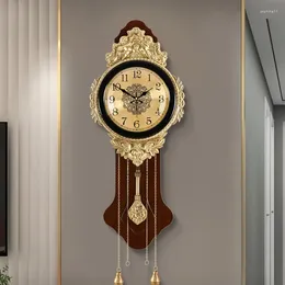 Wall Clocks Luxury Fancy Clock Living Room Fashion Aesthetic Design Creative Nordic Retro Copper Reloj De Pared Home Decor