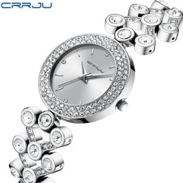 Luxury women designer watches CRRJU Starry Sky Female Clock Quartz Wristwatch Fashion Ladies Wrist Watch278G