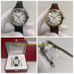 2 Style Real Po With Original Box Men's Watch Mens 40mm Roman Dial WGNM0003 WSNM0015 Leather Band Fold Clasp Men Automatic243J