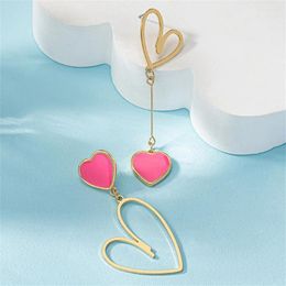 Stud Earrings Creative Heart Shaped Accessories Dripping Oil Female Fashion Personality Jewellery And