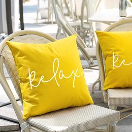 Pillow 1-Pack/2-Pack PVC Waterproof Cover For Outdoor Solid Colour Letter Print Pillowcase Swimming Pool Courtyard Garden Decor