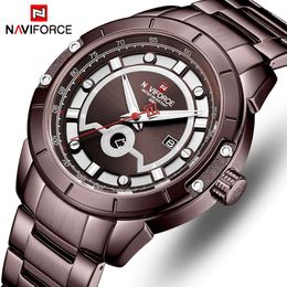 NAVIFORCE Mens Watches Top Brand Fashion Sport Watch Men Full Steel Waterproof Quartz Wristwatch for Men Clock Relogio Masculino288m