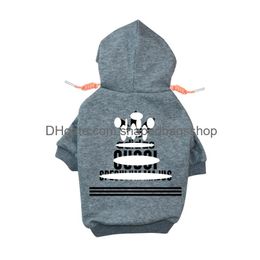 Dog Apparel Designer Clothes Brand Soft And Warm Dogs Hoodie Sweater With Classic Design Pattern Pet Winter Coat Cold Weather Jackets Ot4Hg