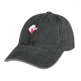 Berets Pink Magnolia Blossom | Isolated FlowerCap Cowboy Hat Cute Sun Cap Girl'S Hats Men's