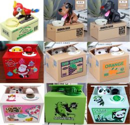 Boxes Panda Coin Box Kids Money Bank Automated Cat Thief Money Boxes Toy Gift for Children Coin Piggy Money Saving Box Christmas gift