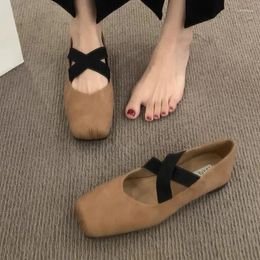 Casual Shoes Spring Women Flats Loafers 2024 Ballet Dance Fashion Square Toe Walking Shallow Soft Sole Zapatos Mujer