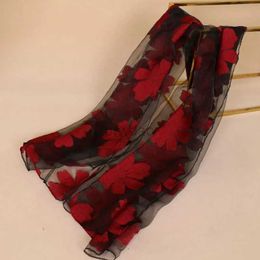 Sarongs New Design Fashion Red Scarf Printed Long Scarf Flower Beach Bag Womens Stealing Shawl 180 * 70cm 24325