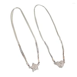 Pendant Necklaces Y51E Elegant Silver Colour Y2k Magnetic Star Choker Necklace For Women