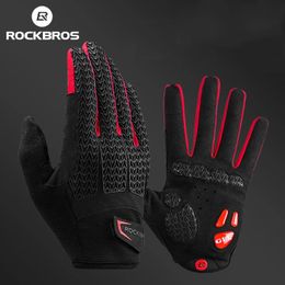 ROCKBROS Windproof Cycling Gloves Touch Screen Riding MTB Bike Bicycle Gloves Thermal Warm Motorcycle Winter Autumn Bike Gloves 240312