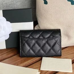 10A designer wallet caviar cc wallet purse Ladies Leather Wallets coin purse Credit Card Slot Mini Skinny Black Card Top Zip Coin Pouch with ID Holde 036 4NDK