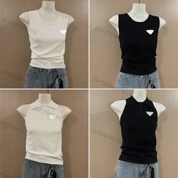 Women Cropped Tops Designer T Shirts Embroidered Sexy Summer Knitted Vests Pullovers Tank Tops