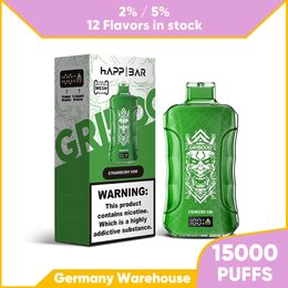 100% Original 15000 puff Disposable E cigarettes vape Pod Puff 15k Ecigs With Smart Screen Vape desechable vaper Local Warehouse EU Free