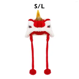 Dog Apparel Dance Lion Headwear Pet Costume Hat Po Props Holiday Decoration Celebration Cap Warm For Party Birthday Daily