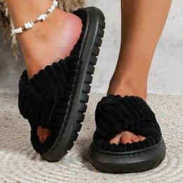 Slippers Women's Style In 2024 Summer Thick Soles Towel Plush Slips Fashion Home Large Size 42 43