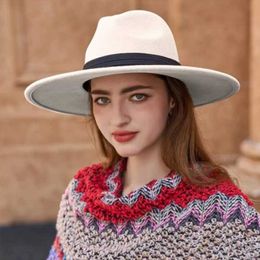 Wide Brim Hats Bucket Hats New Mens Wear Panama Four Seasons Best Womens Top Hat Casual Jazz Hat Series Trends Shadow Beach Hat Festival J240325