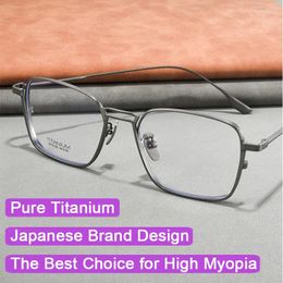 Sunglasses USA Designer Titanium Retro Glasses Men Optical Prescription Eyeglasses Thick Edges Business Anti Blue Light Frame
