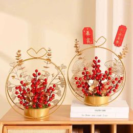 Decorative Flowers El Living Room Year Fake Flower Chinese Spring Festival Party Banquet Decoration Holiday Ornament Basket