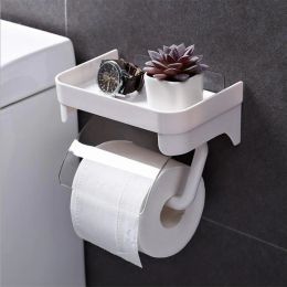 Holders Transparent Roll Paper Toilet Paper Holder Tissue Accessories Rack Holders Wall Mount Kitchen Bathroom Accessories Self Adhesive