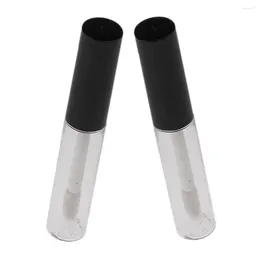 Makeup Brushes 2pcs 4ml Plastic Empty Tube DIY Lip Container Cap