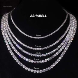 Pass Diamond Tester Cubic Zirconia Moissanite Sier Diamond Chain Ice Cut Tennis Necklace For Women Or Men