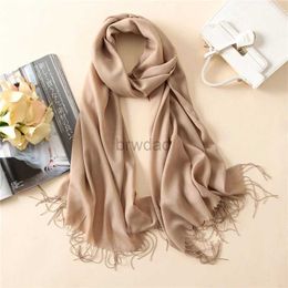 Sarongs 2022 Solid Colour Soft Womens Scarf Cashmere Scarf Womens Summer Thin Shawl Wrapped Winter Pashmina Womens Headband 24325