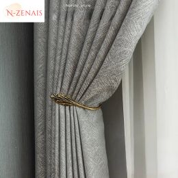 Curtains Grey Blackout Curtains for Living Room Modern Fashion Luxury Bedroom Flower High Precision Decoration Kitchen Window Decoration