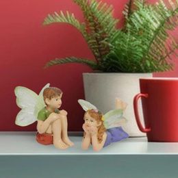 Decorative Figurines Fairy Garden Accessories Boy Girl Resin Figurine Pot Plants And Mini Lawn Decorations Miniature Landscape Ornament