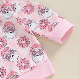 Clothing Sets Kid Girls Pants Set Santa Claus Gingerbread Man Tree Print Sweatshirt With Sweatpants Christmas Outfit 6Month-3Years