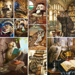 Number Animal Owl DIY Painting By Numbers Kit Oil Paints 50*70 Boards By Numbers New Design For Adults Wall Art Wholesale For Drawing