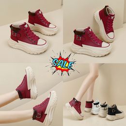 High top shoes spring and autumn vintage women's shoes thick soled small white shoes leisure sports board shoes GAI 35-40