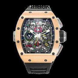 Richardmills Watch Swiss Automatic Watches Rm1102 Mens 18k Rose Gold Calendar Time Month Double Zone Mechanical Famous Luxu