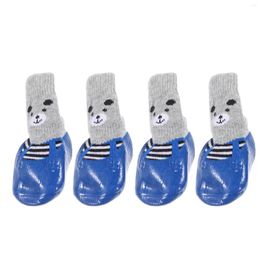Dog Apparel 4pcs Pet Waterproof Socks Shoes Nonslip Paws Protectors For Dogs Cats (S)