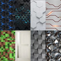 Stickers 3D Geometric Door Sticker PVC Waterproof Material Diy Selfadhesive Home Decoration Bedroom Living Room Door Sticker Mural