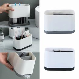 Holders Electric Toothbrush Holder Storage Stand 6 Slot Multifunction Toothpaste Bathroom Organiser Shelf Razor Makeup Brush Storage Box