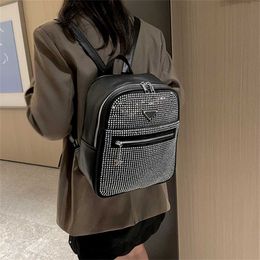 14% OFF Designer bag 2024 Handbags Womens Double Backpack with Embedding Simple and Fashionable Atmosphere Casual Crossbody Student Large Capacity
