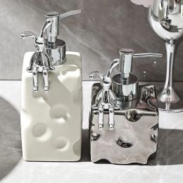 Dispensers Cute Ceramic Soap and Gel Dispenser Creative Hand Wash Bottle Soap Dispenser Soap Pump Dispenser Bathroom Accessories