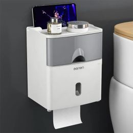 Holders Multifunction Toilet Paper Holder Waterproof Toilet Tissue Storage Box Creative Wall Mount Bathroom Product Bathroom Accessories