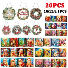 Stitch 5D DIY Full Drill Garland Christmas Hanging Wreath Diamond Diamond Art Painting Garland Kit Special Shaped Crystal Wreath Kit