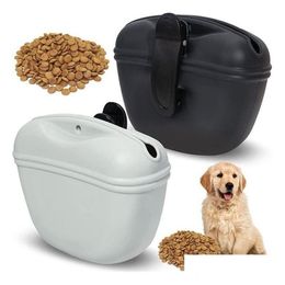 Dog Bowls Feeders Sile Treat Pouch-Small Pet Training Bag-Portable Bag For Leash With Magnetic Closure And Waist Clip Drop Delivery Ho Otfkn