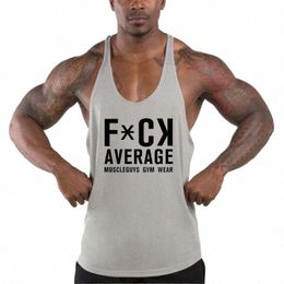 gym Fitn T-shirts Suspenders Racer Back Man Tank Top Summer Casual Breathable Sleevel Cott Vests Bodybuilding Undershirt J6Ms#