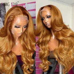 30 Inch Ginger Blonde Lace Front Wig 13X4 Body Wave Human Hair Wigs Transparent Brazilian Human Hair Lace Frontal Wigs for Women