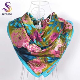 Sarongs Winter wholesale silk scarves new accessories womens green affordable headscarves China 90 * 90cm floral headscarve packaging 24325