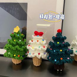 Knitting Handmade Knitted Christmas Tree DIY Material Kit Crochet Christmas Creative Gifts Yarn for Crochet