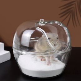 Cages Hamster Bathroom Transparent Hamster Mouse Gerbille Pet Toilet Cage Box Bath Sand Room Toy House Small Pet Supply Accessories