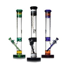 Phoenix Star 18'' Glass Tall Smoking Water Pipes Pressing 7mm Brosilicate Glass Bongs Crystal Thick Base Shisha Hookah Straight Bongs