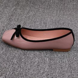 Casual Shoes Women Flats Ballet With Bow Square Toe Slip On Moccasins Flat Ballerina For Women's Soft Fordable Ladies