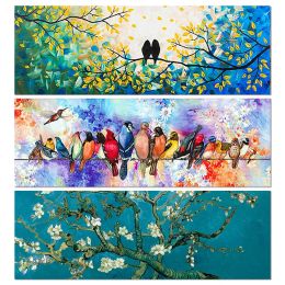 Stitch 5d Diy Diamond Painting Art Parakeet Colorful Birds Diamond Mosaic Cross Kit Animal Home Decoration Picture Size 30x80cm