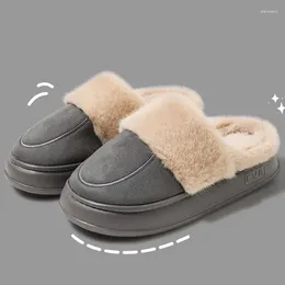 Casual Shoes Winter Women Fur Slippers Warm Boots Flats Platform Slides 2024 Short Plush Home Cotton Suede Mules Ladies