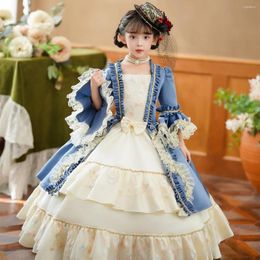 Girl Dresses High End Medieval Court Baby Flower Baroque Halloween Prom Birthday Party Gowns Princess