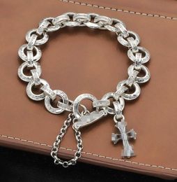 Designer Silver cross bracelets Bangle for men and women Luxury Brand trend personality punk cross style Lovers gift hip hop rock Jewellery